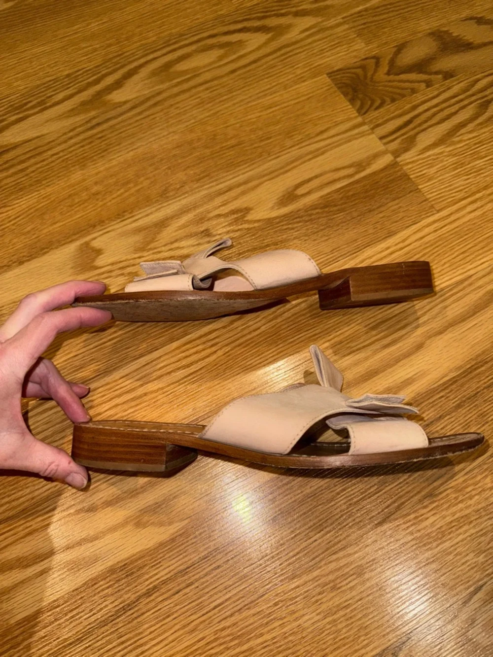 kate spade‎ Blush Leather Crossover Slide Sandals 10 M